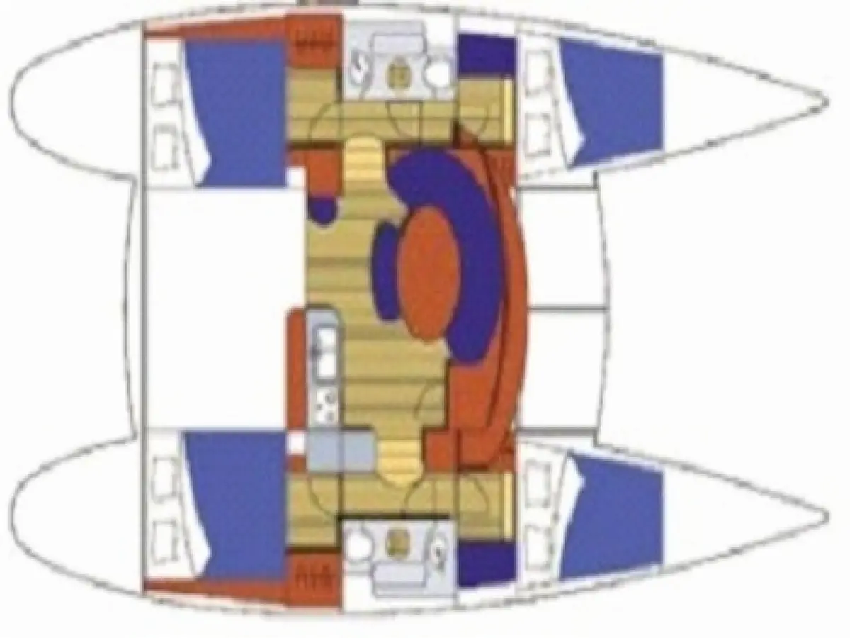 Lagoon 380 (2005) in Cuba deck plan