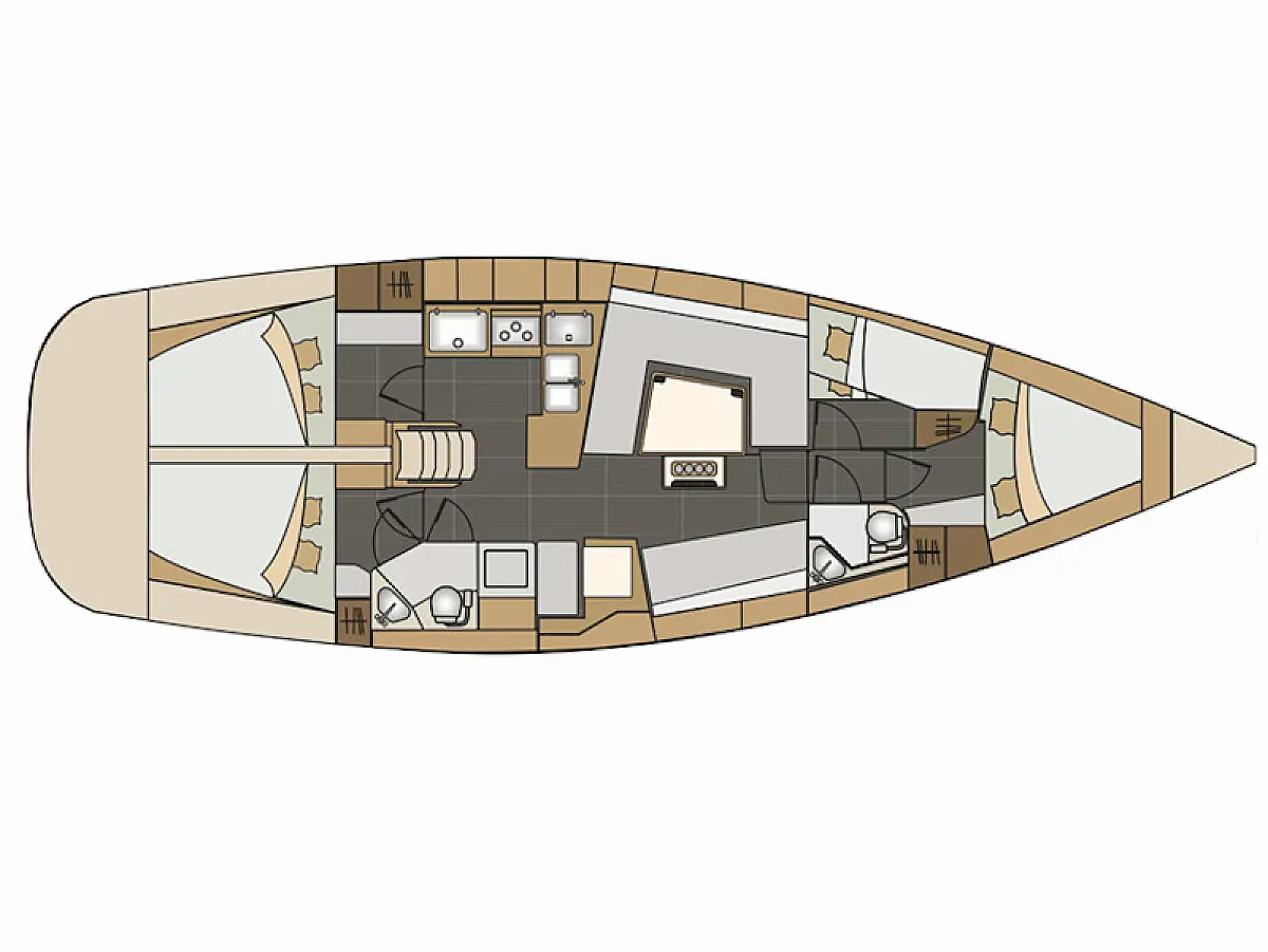 Elan Impression 45 (2018) in Norway deck plan