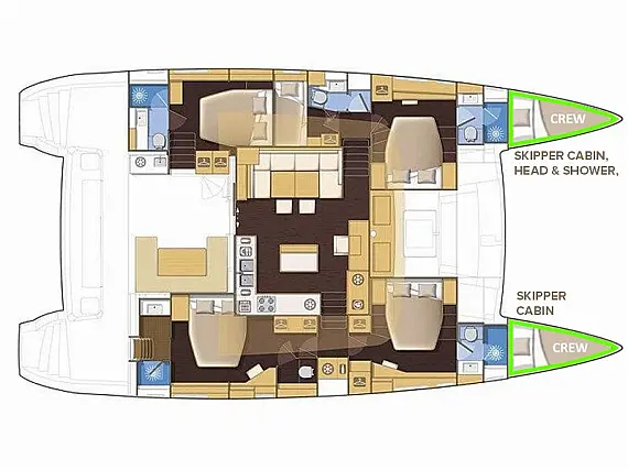 Lagoon 560 S2 - Layout image