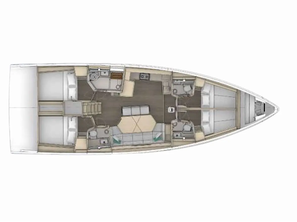 Dufour 48 (2026) in Italy deck plan