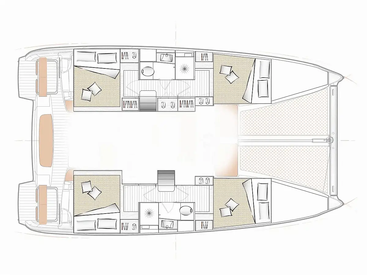 Excess 11 (2023) in French Polynesia deck plan