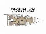 Oceanis 46.1 - owner version - [Layout image]