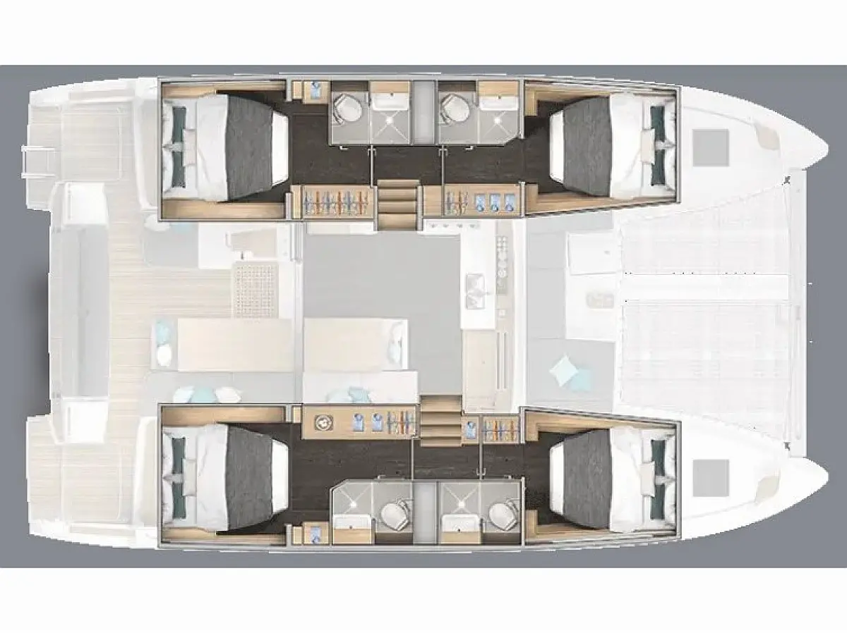 Lagoon 43 (2026) in Greece deck plan