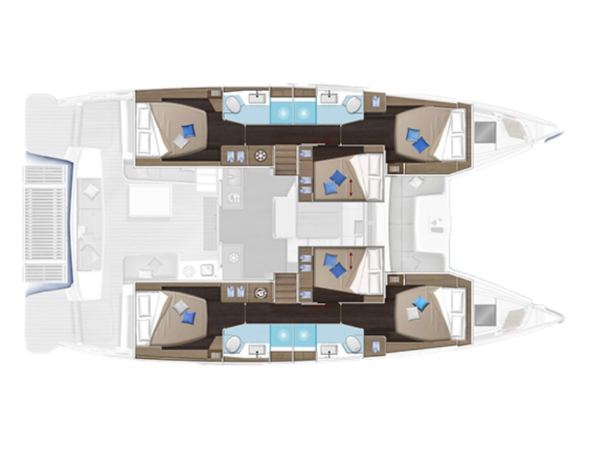 Lagoon 51 (2026) in Sardinia deck plan
