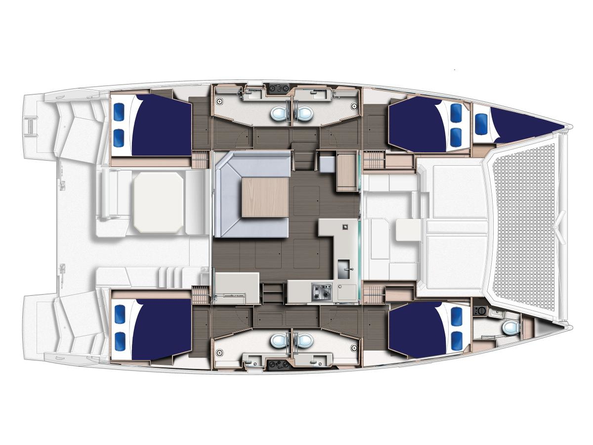 Leopard 45 (2022) in French Polynesia deck plan