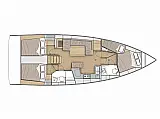 Oceanis 40.1 (3 double and 1 bunk beds) - [Layout image]