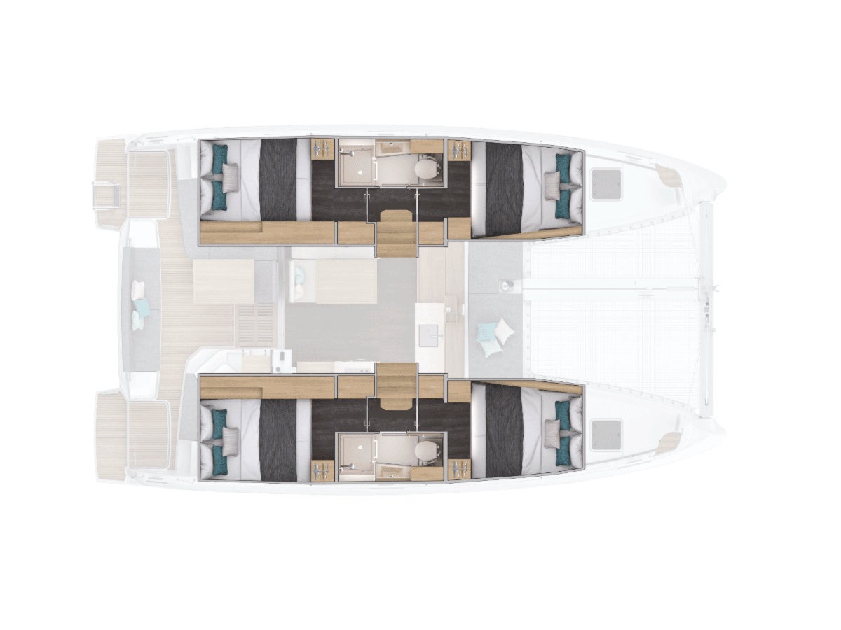 Lagoon 38 (2026) in Greece deck plan