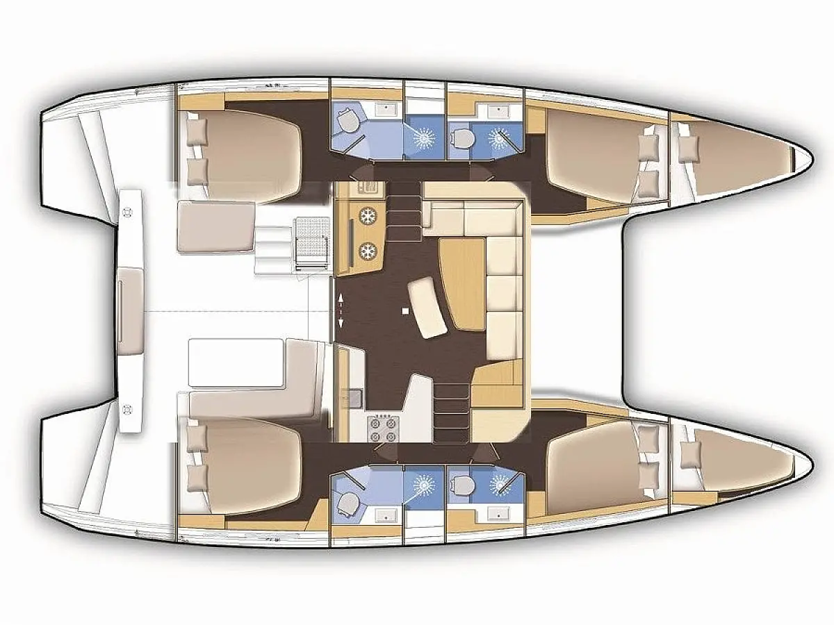 Lagoon 42 (2025) in Ionian Islands deck plan