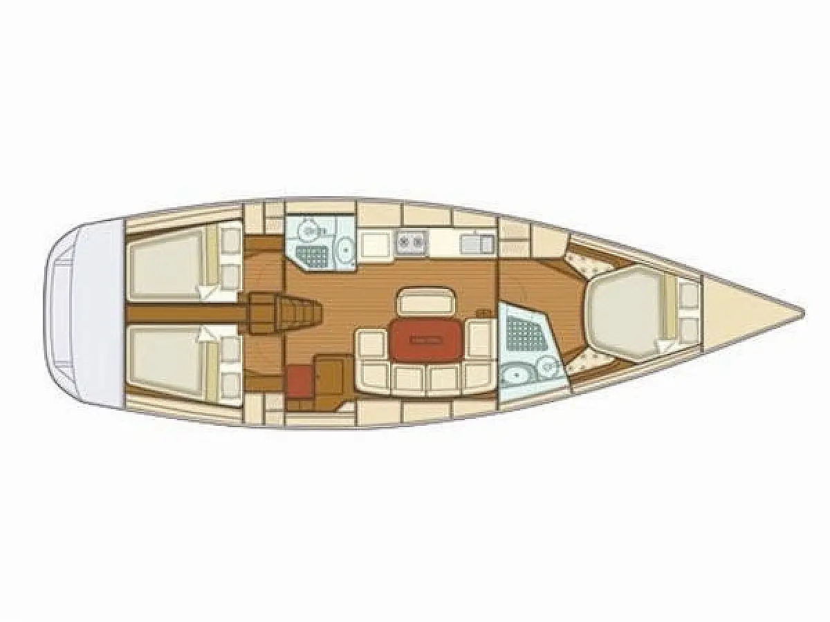 Grand Soleil 43 (1998) in Spain deck plan