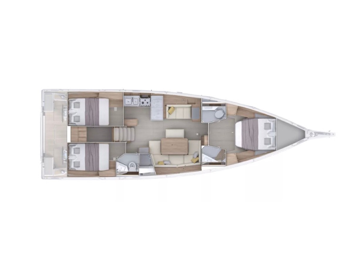 Oceanis 47 (2026) in Sardinia deck plan