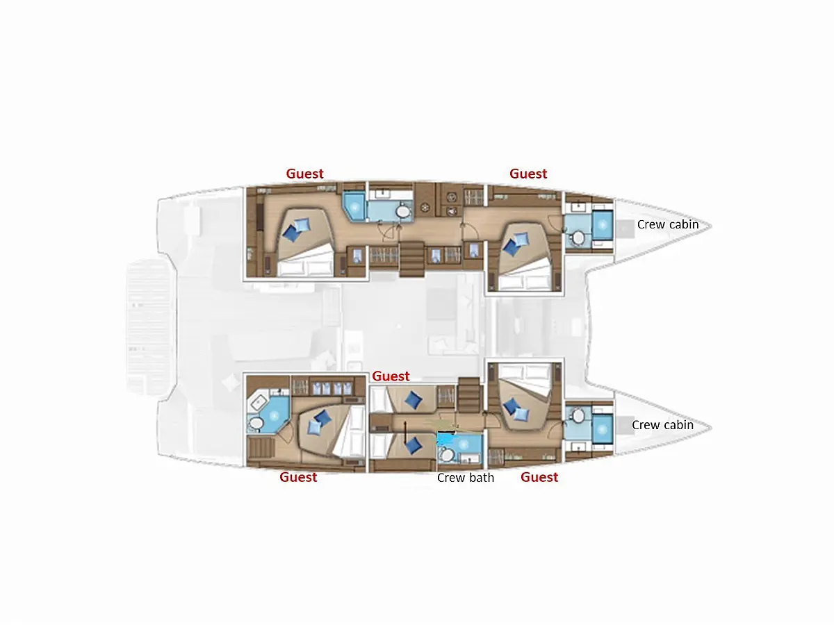 Lagoon 55 (2023) in Split and Trogir deck plan