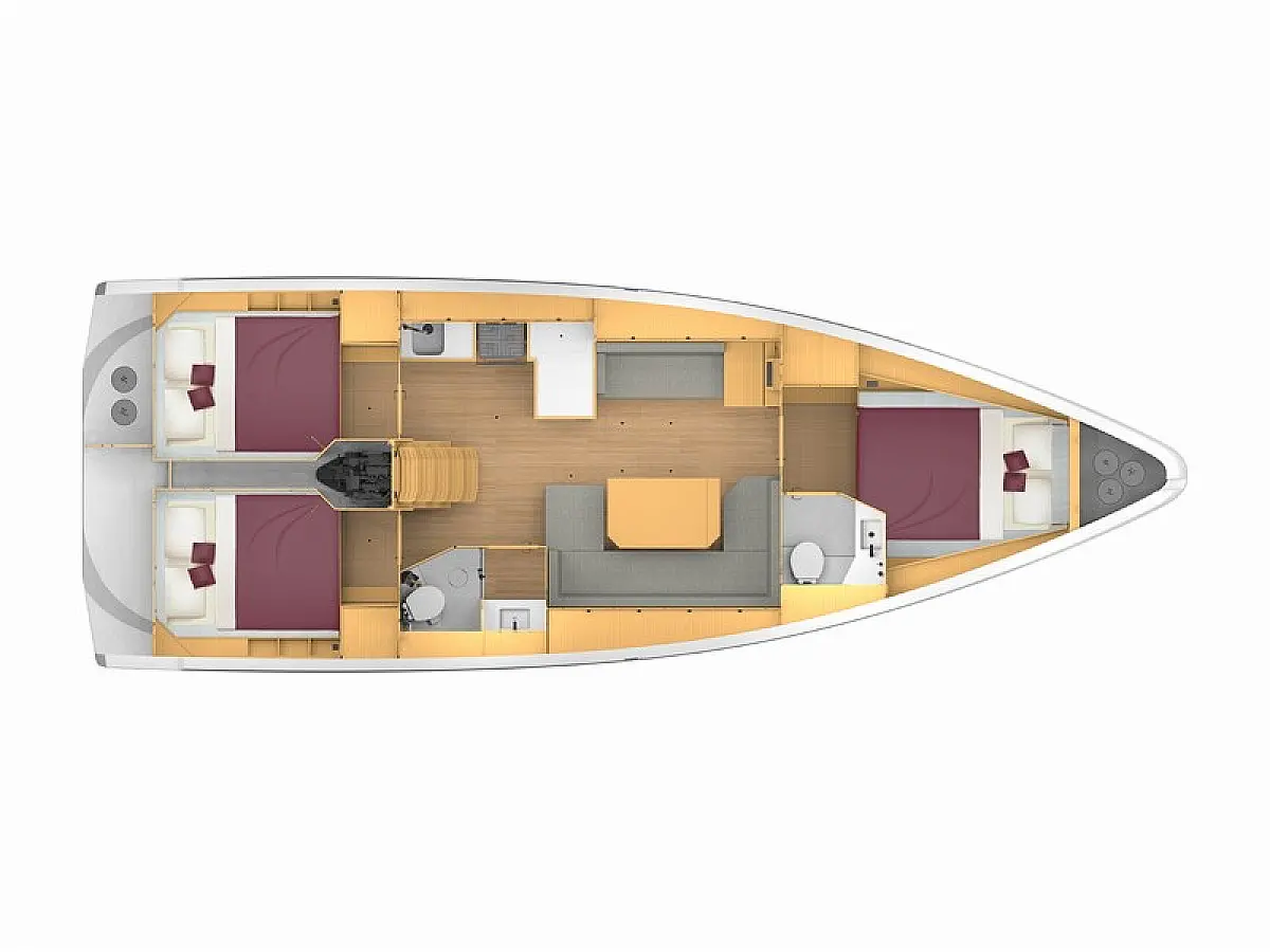 Bavaria C42 (2024) in Sporades deck plan