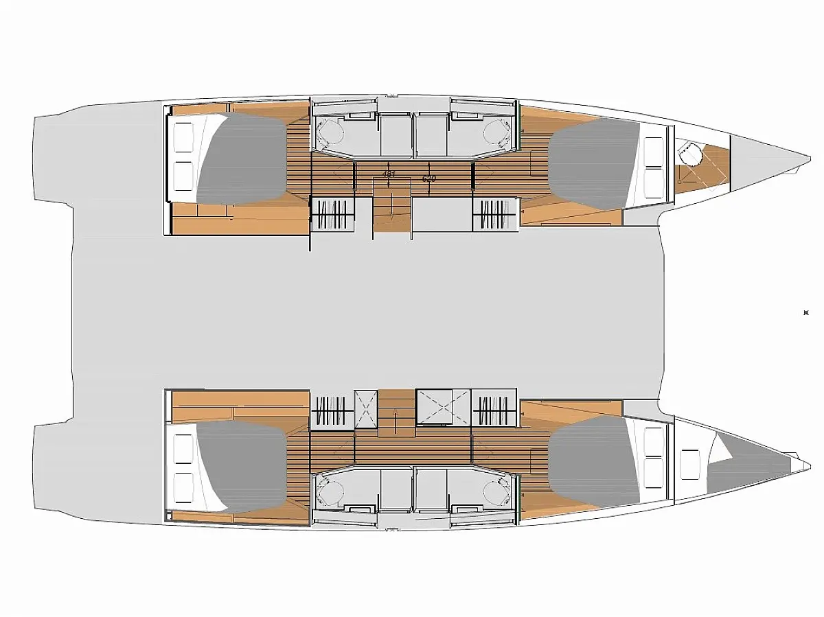 Elba 45 (2024) in Split and Trogir deck plan