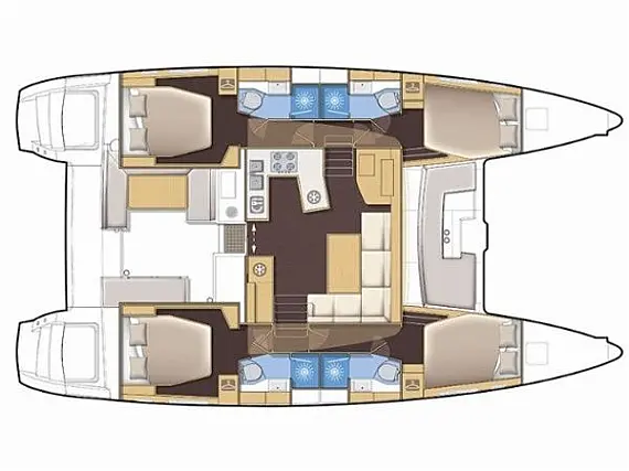 Lagoon 450  Flybridge - Immagine di layout