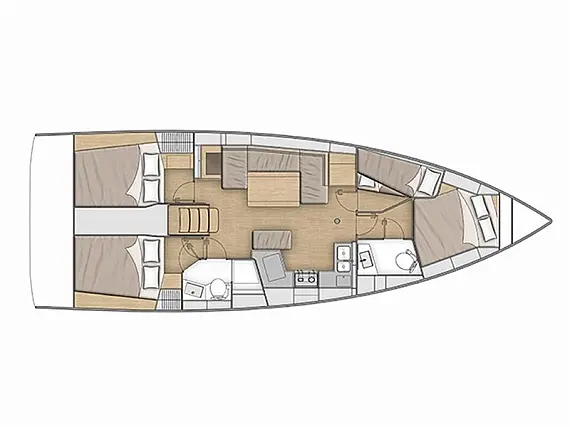 Oceanis 40.1 (4 cabins) - Layout image