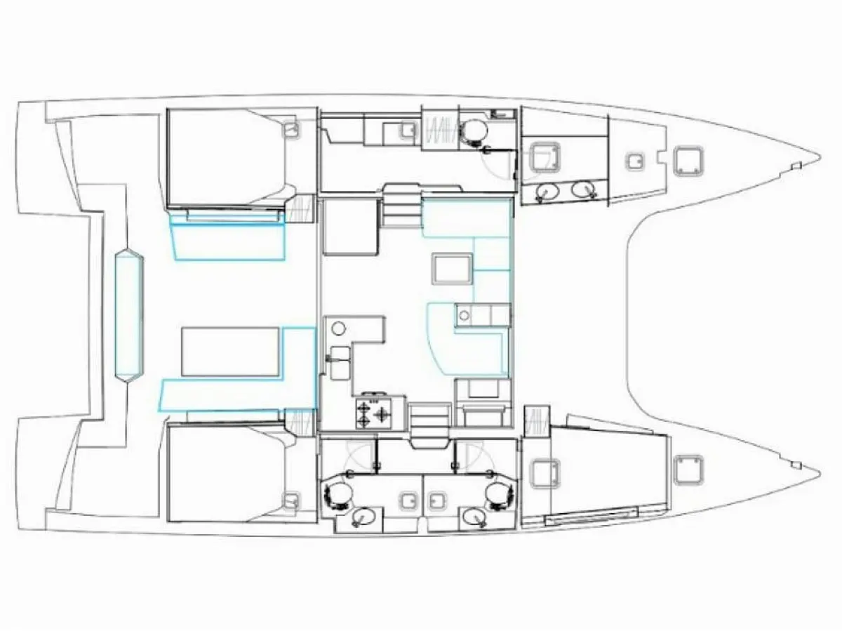Nautitech 46 Fly (2021) in Mauritius deck plan
