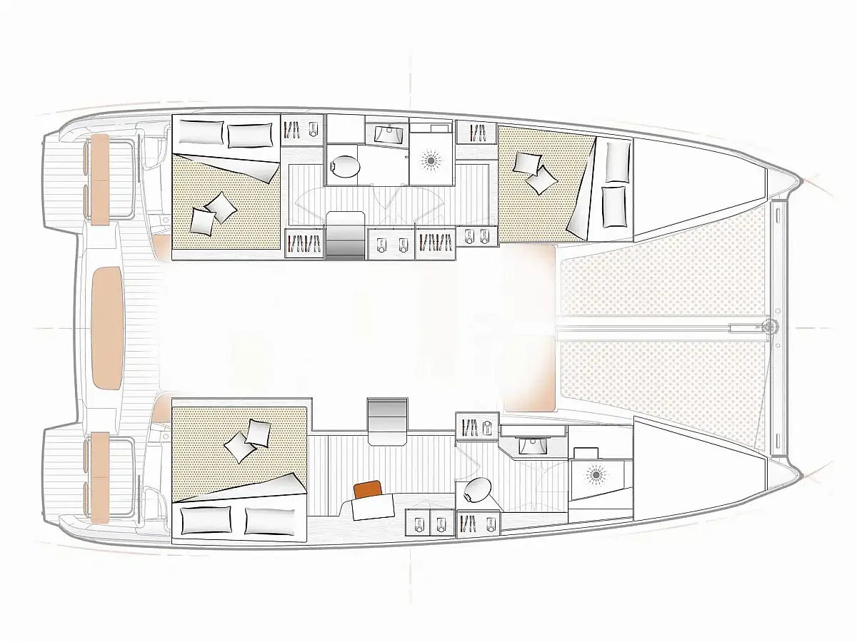 Excess 11 (2024) in French Polynesia deck plan