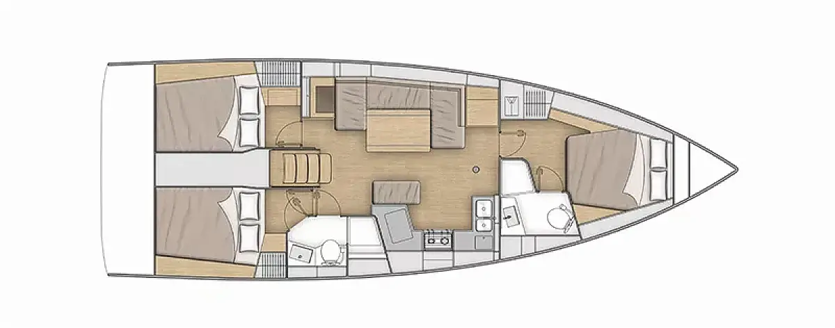 Oceanis 40.1 (2024) in Rhodes and the Dodecanese deck plan