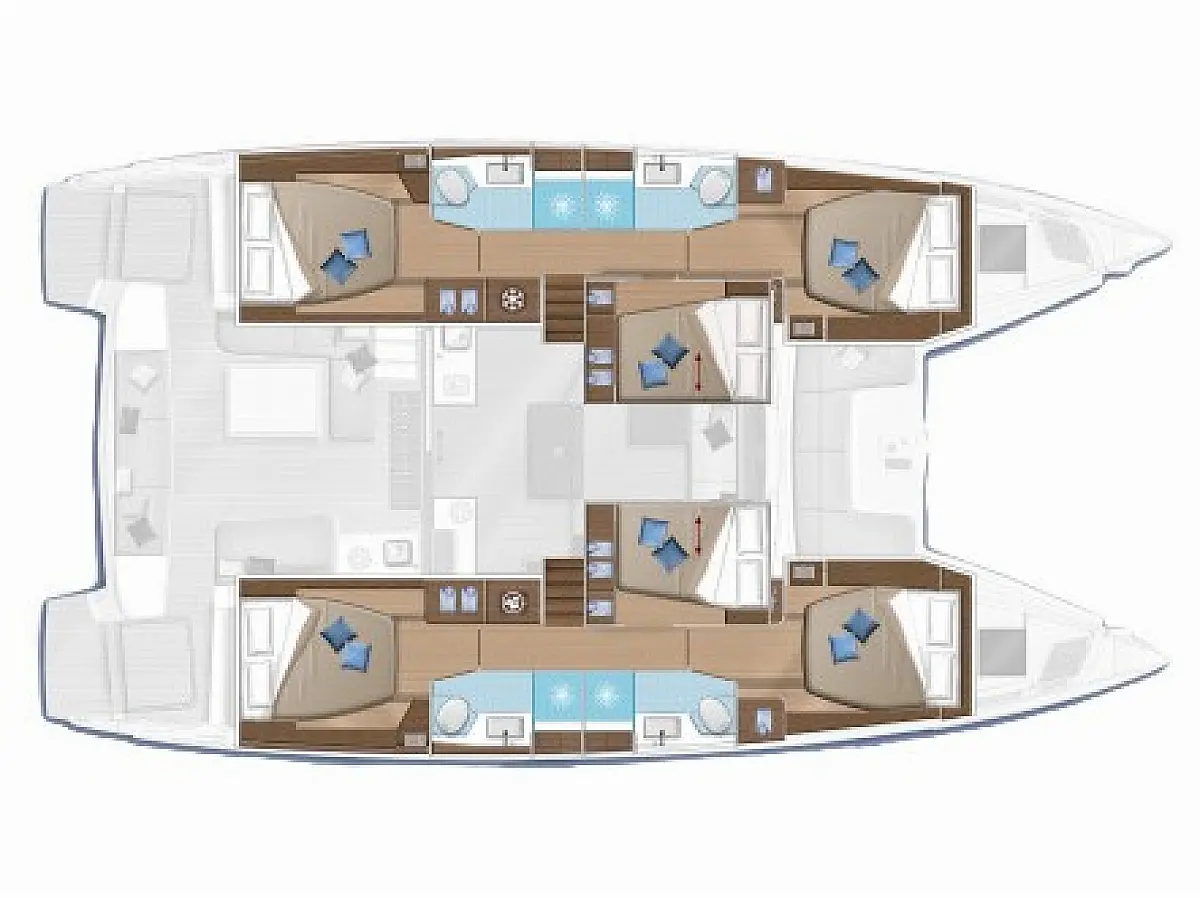 Lagoon 50 (2020) in Rhodes and the Dodecanese deck plan