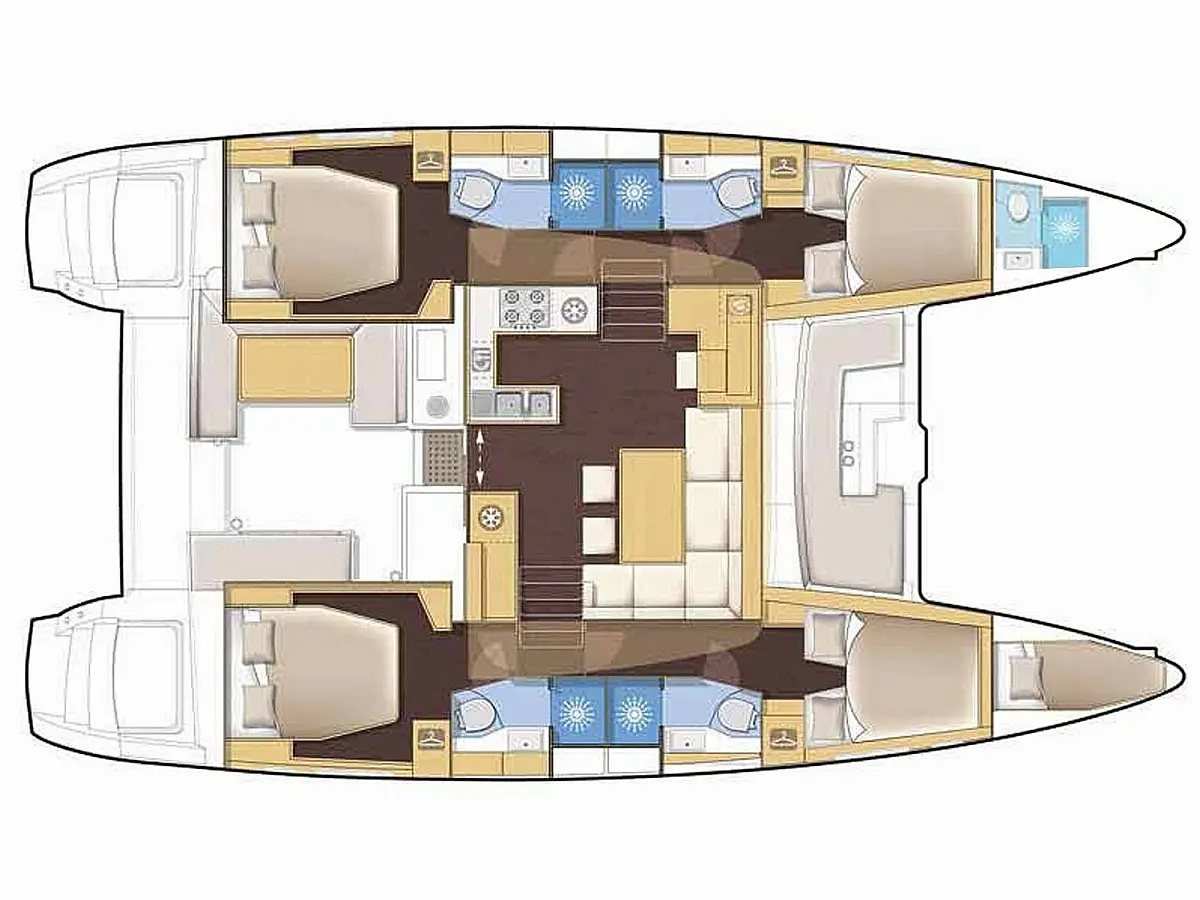 Lagoon 46 (2020) in French Polynesia deck plan