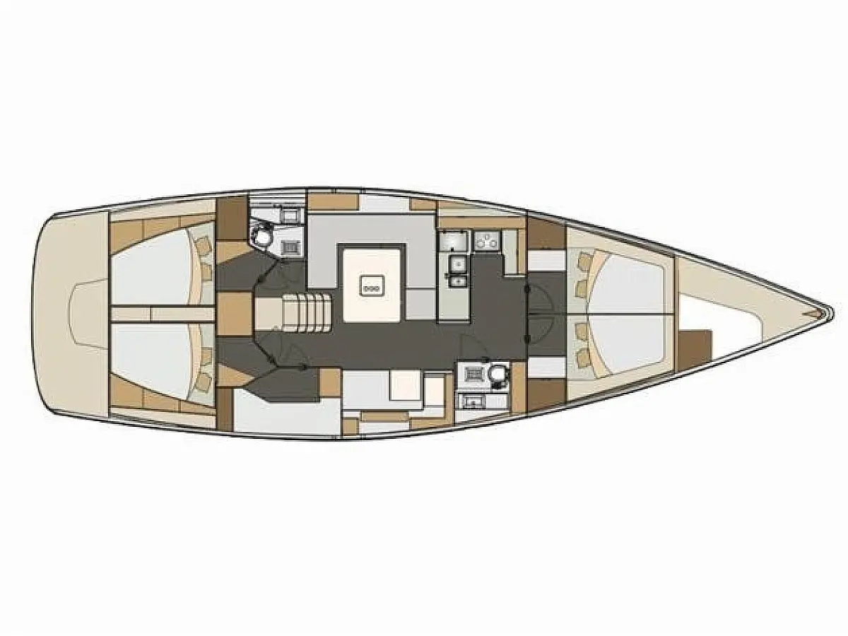 Elan Impression 50 (2017) in Mallorca deck plan