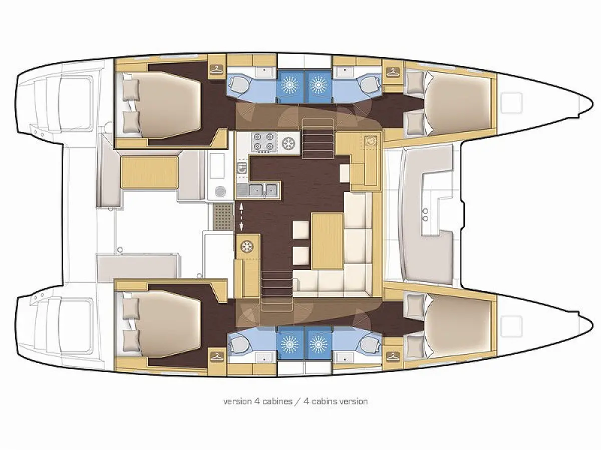 Lagoon 450 Fly (2016) in Tanzania deck plan