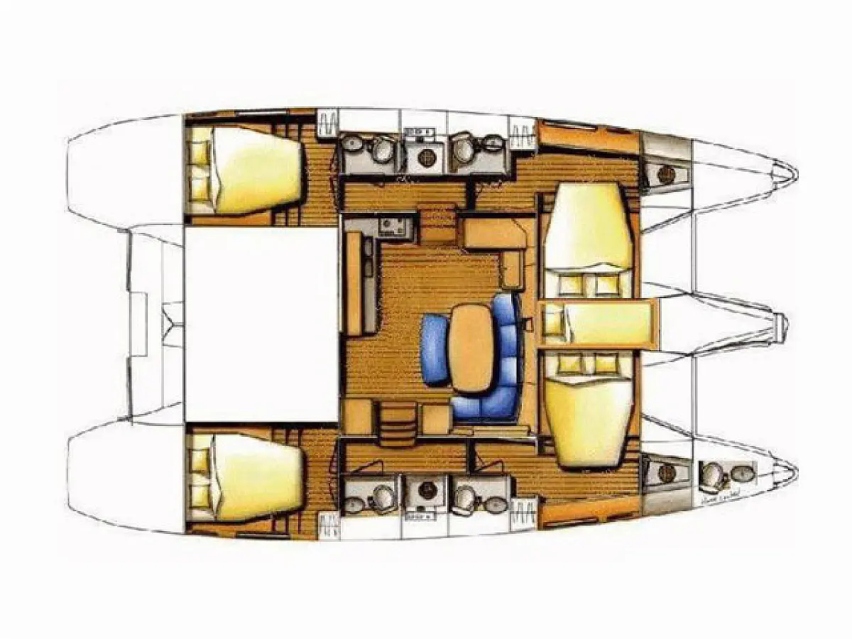 Lagoon 421 (2015) in Cuba deck plan