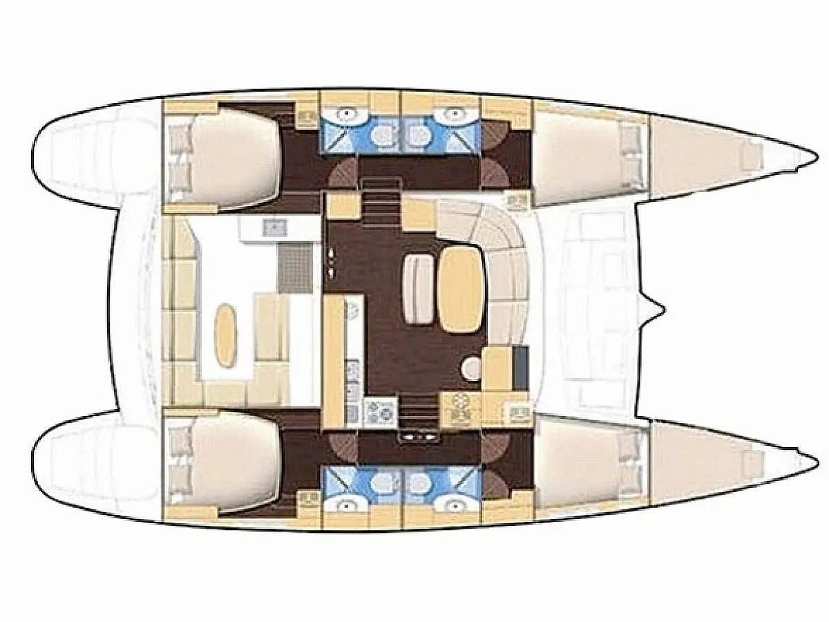 Lagoon 440 (2007) in Cuba deck plan