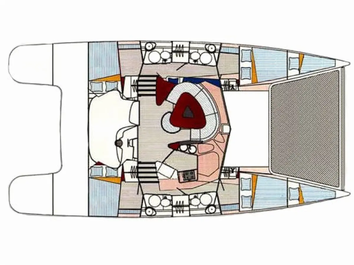 Bahia 46 (2004) in Cuba deck plan