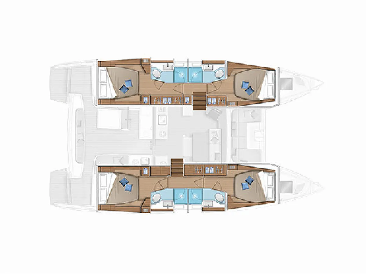 Lagoon 46 (2021) in Cuba deck plan