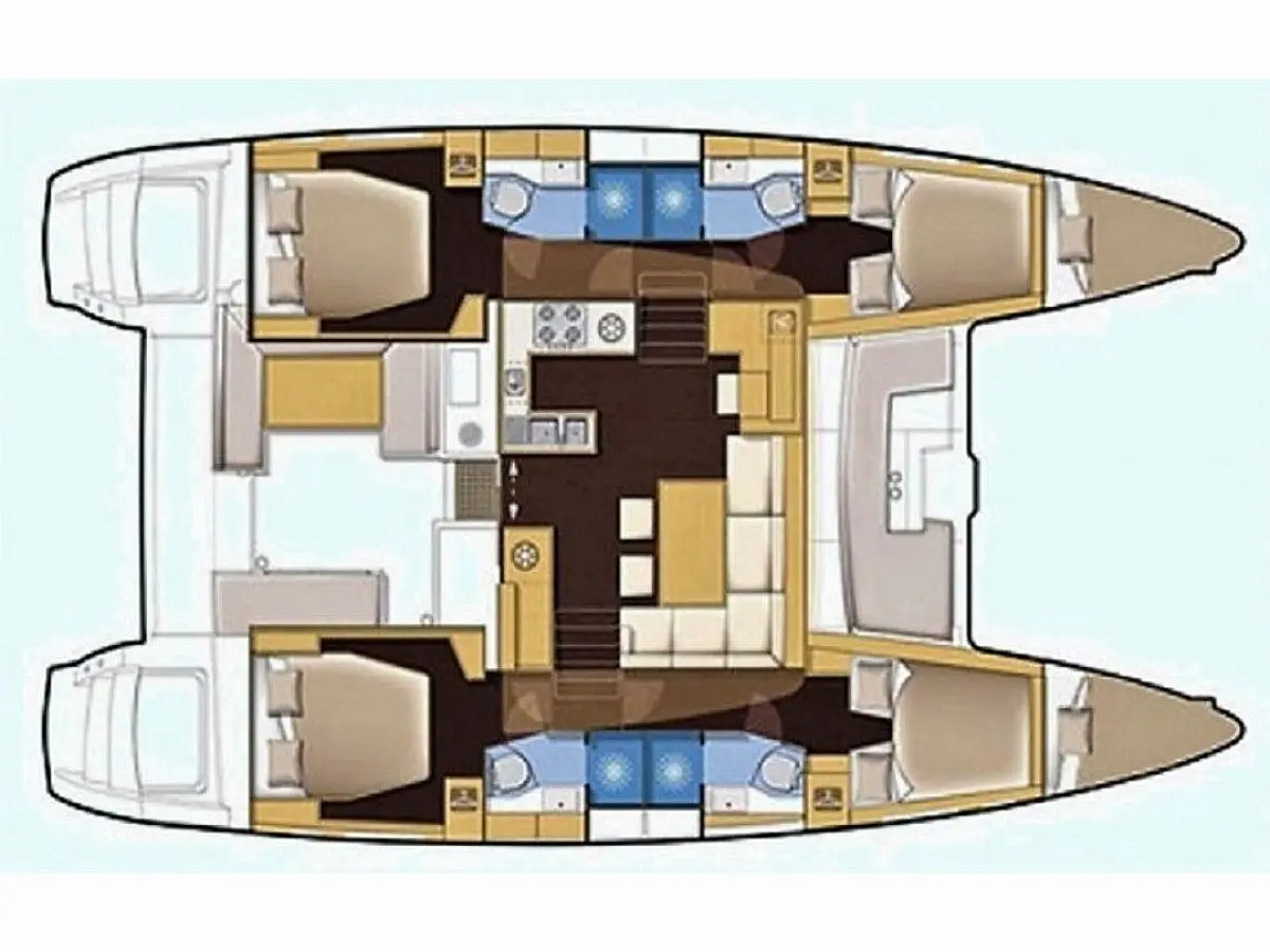 Lagoon 450 Sport (2017) in Tanzania deck plan
