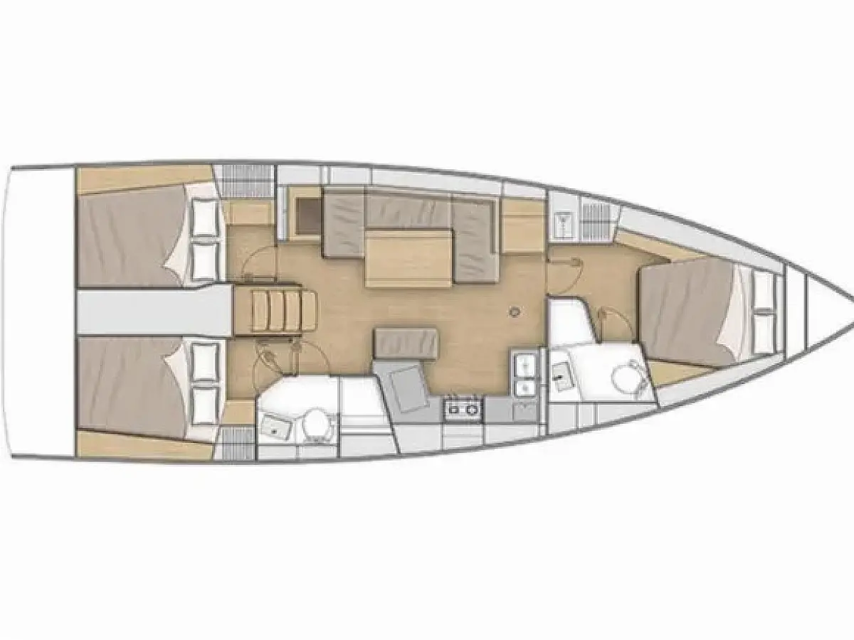 Oceanis 40.1 (2024) in BVI deck plan