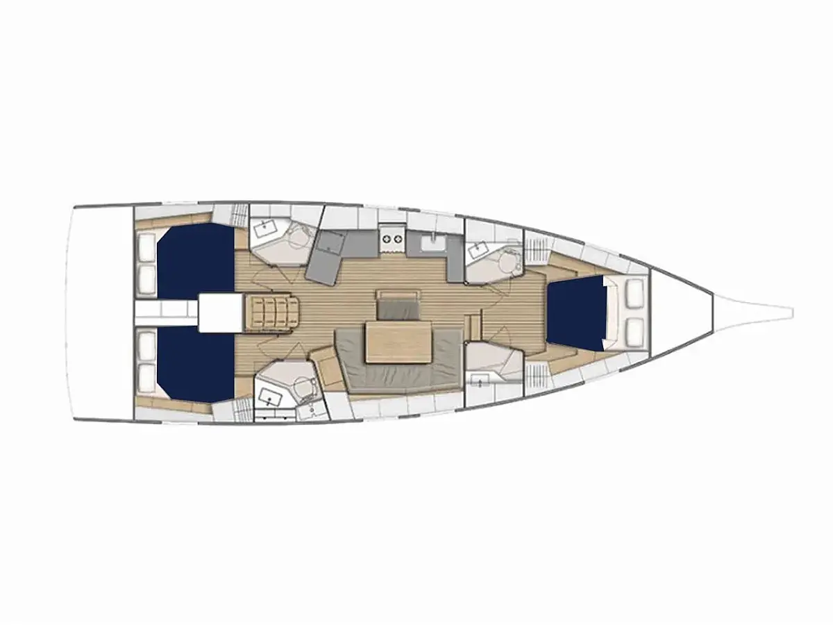 Oceanis 46.1 (2024) in Caribbean deck plan