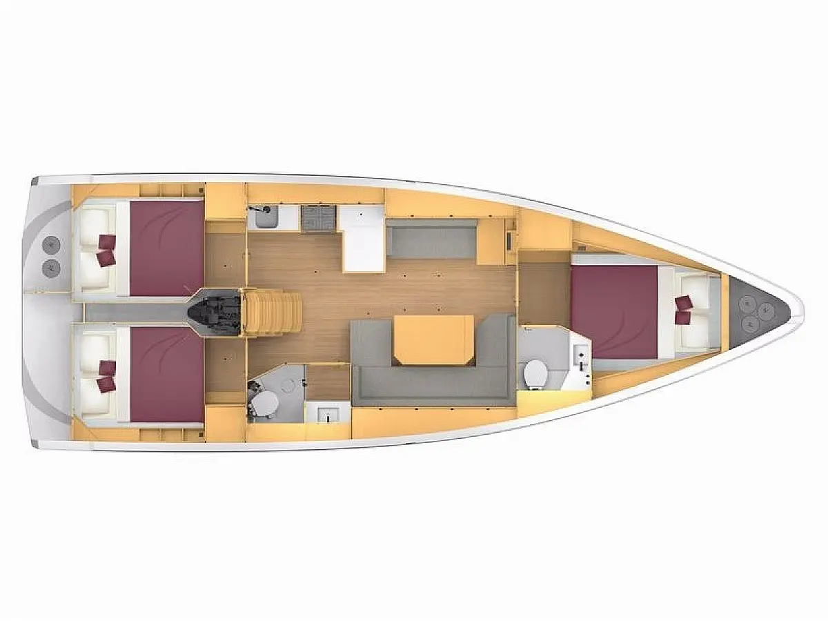 Bavaria C42 (2023) in Rhodes and the Dodecanese deck plan