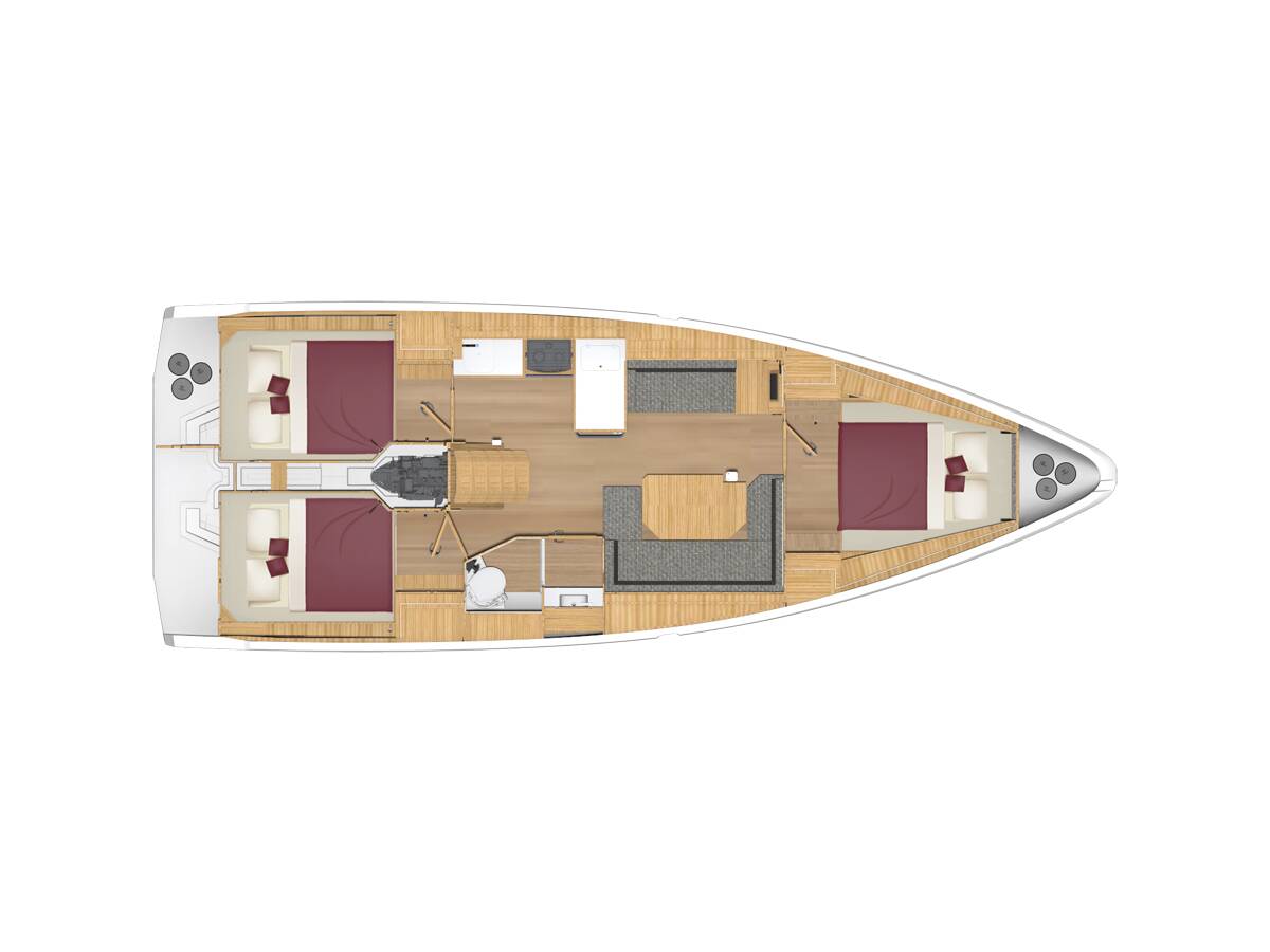 Bavaria C38 (2023) in Sweden deck plan