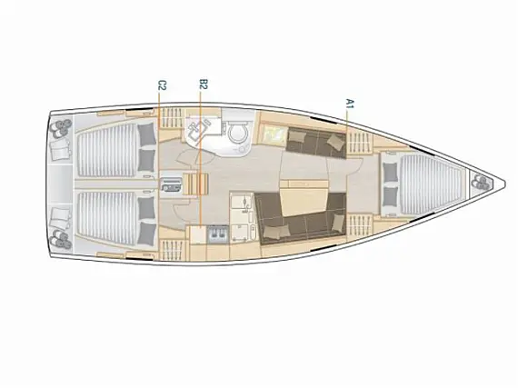 Hanse 388 - Immagine di layout