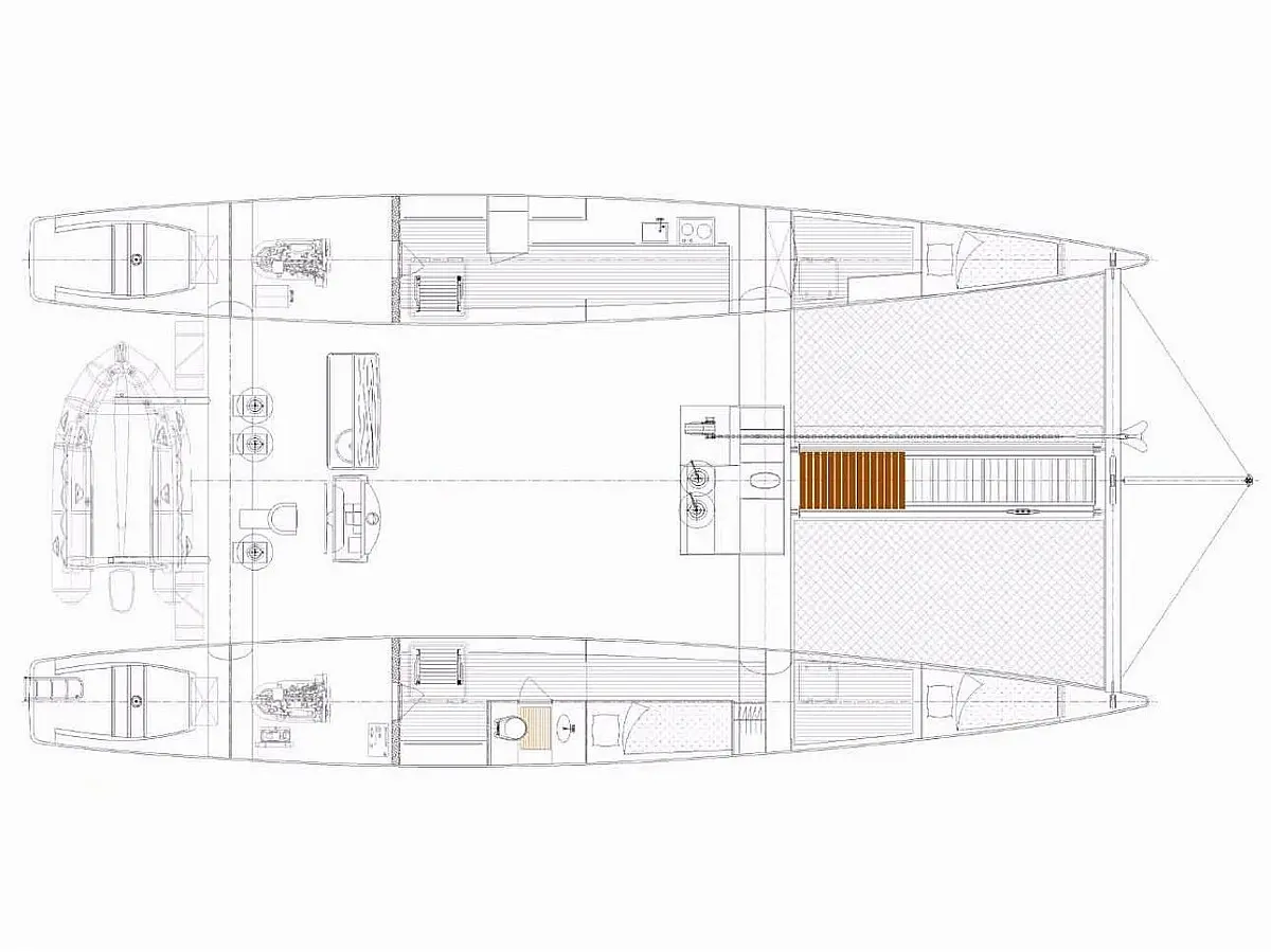 Ocean Voyager 53 (2019) in French Polynesia deck plan