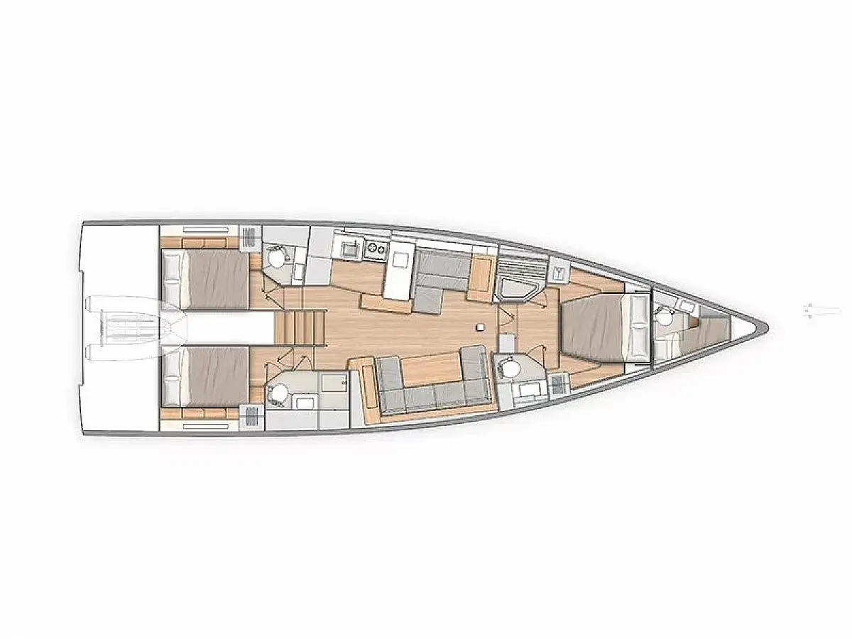 Oceanis 54 (2024) in Split and Trogir deck plan