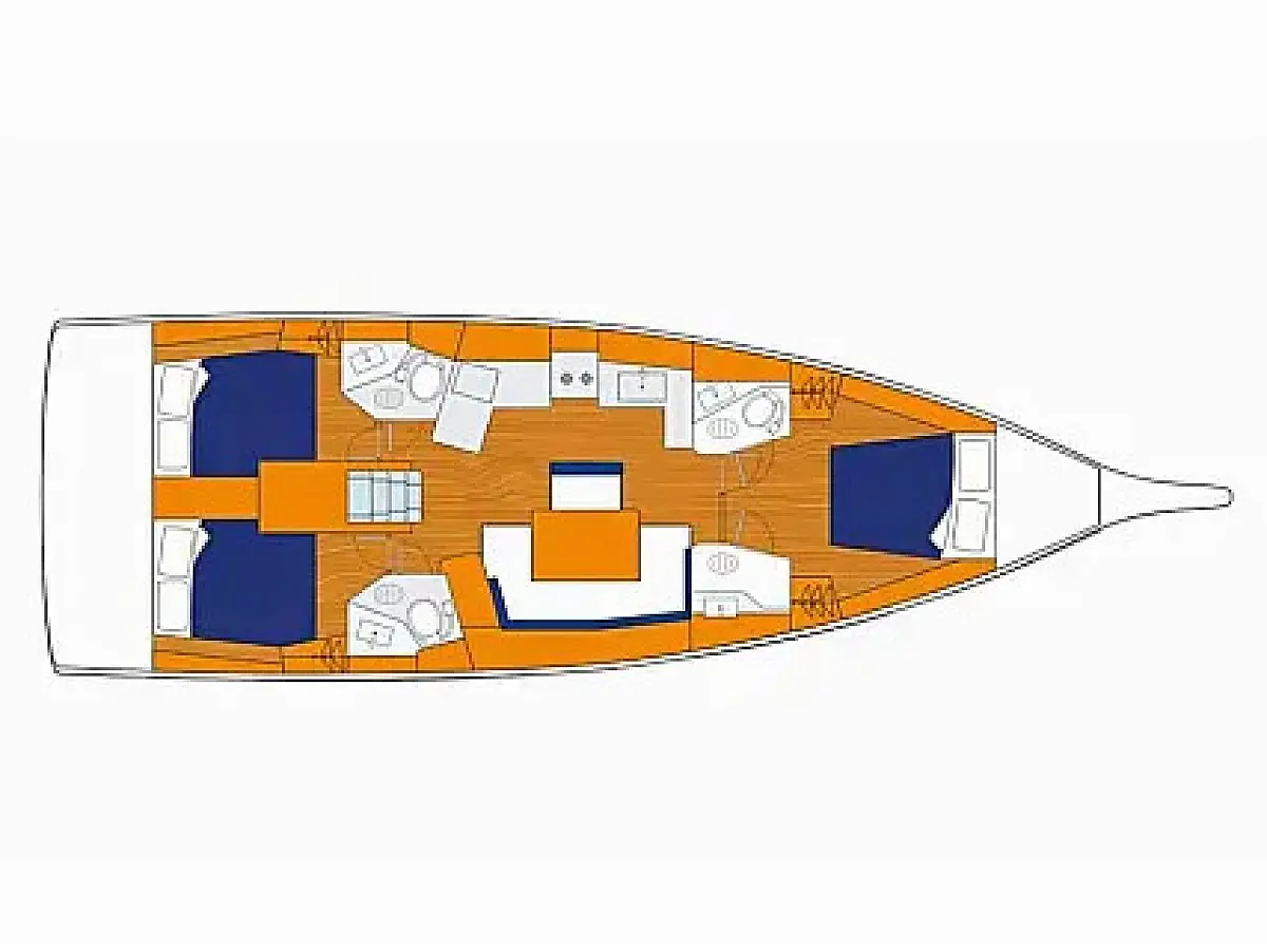 Oceanis 461 (2024) in Caribbean deck plan