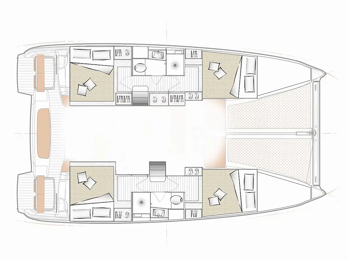 Excess 11 (2023) in French Polynesia deck plan