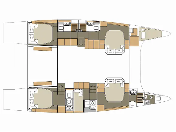 Dufour 48 Catamaran - Immagine di layout