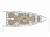 Oceanis 46.1 - 4 cabins - [Layout image]