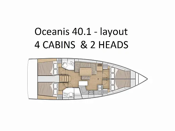 Oceanis 40.1 - 4D cab - Immagine di layout