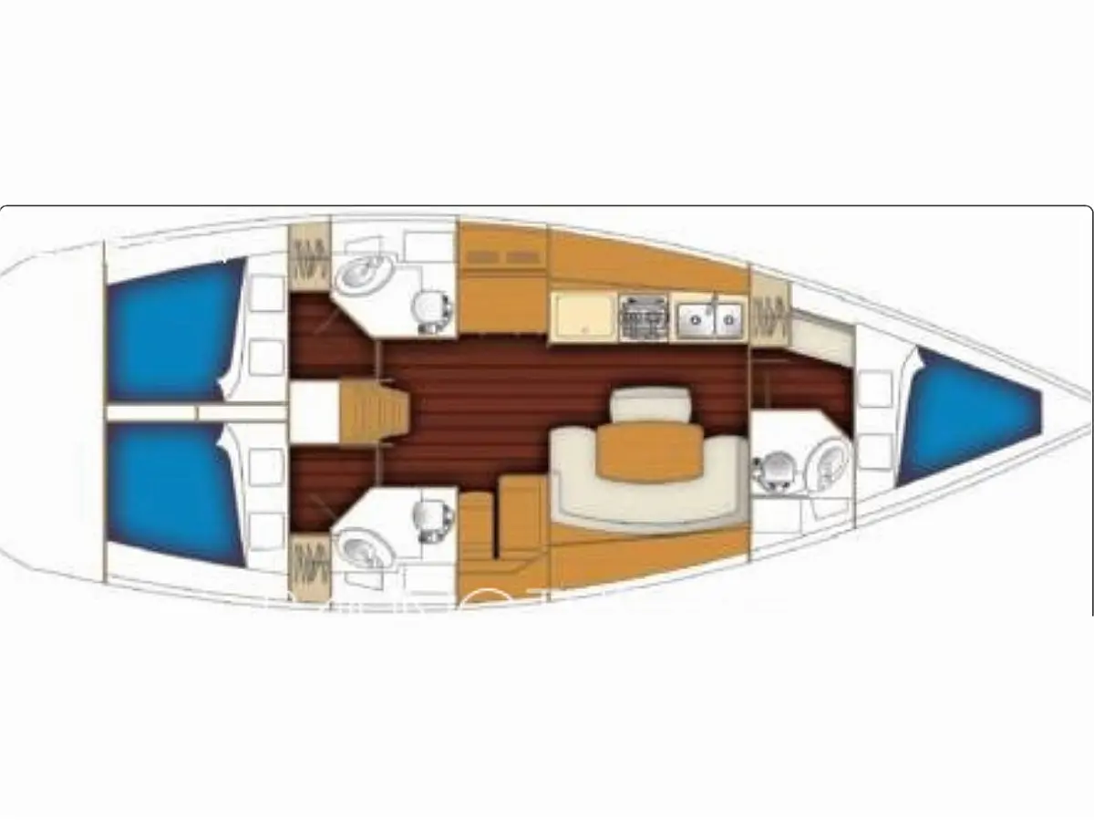 Cyclades 43.4 (2007) in Thailand deck plan