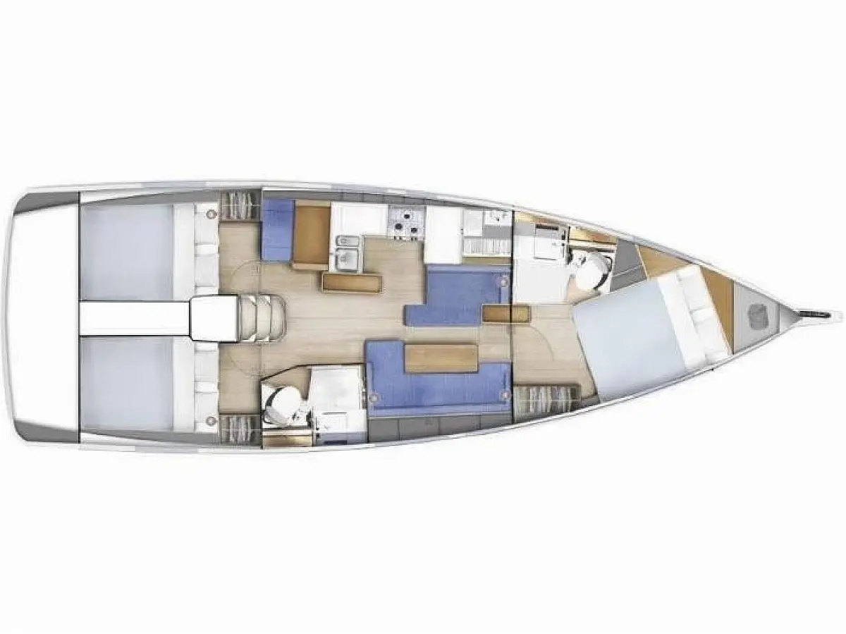 Sun Odyssey 410 (2024) in Turkey deck plan