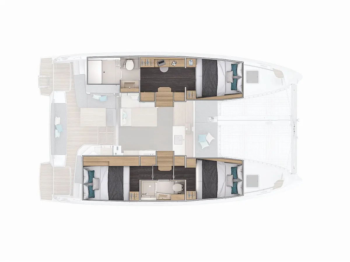 Lagoon 38 (2026) in Greece deck plan