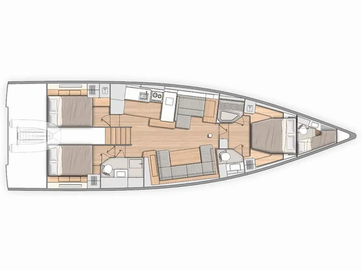 Oceanis 54 (2023) in Mallorca deck plan