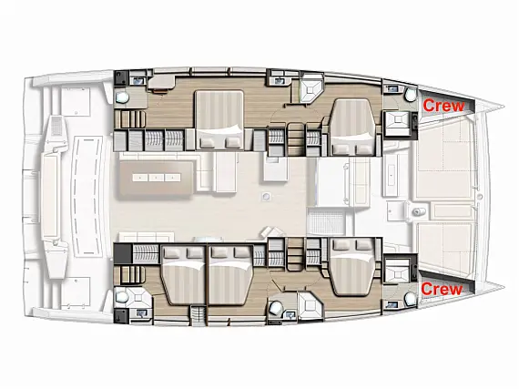 Bali 5.4 - 5 cabins guest - Immagine di layout