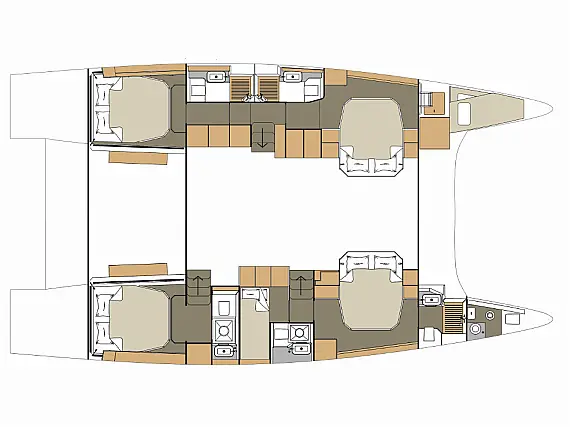 Dufour 48 Catamaran - Immagine di layout