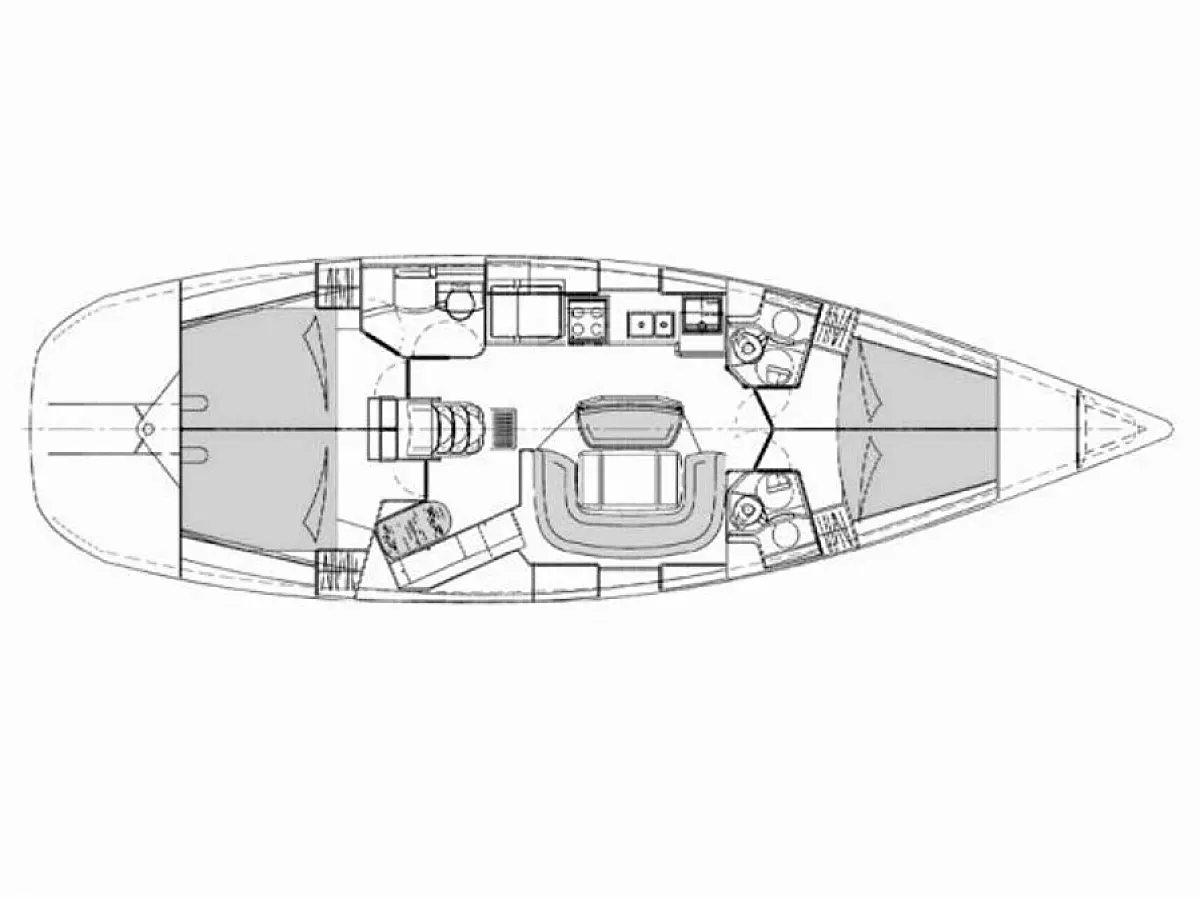 Sun Odyssey 49 (2007) in French Riviera deck plan